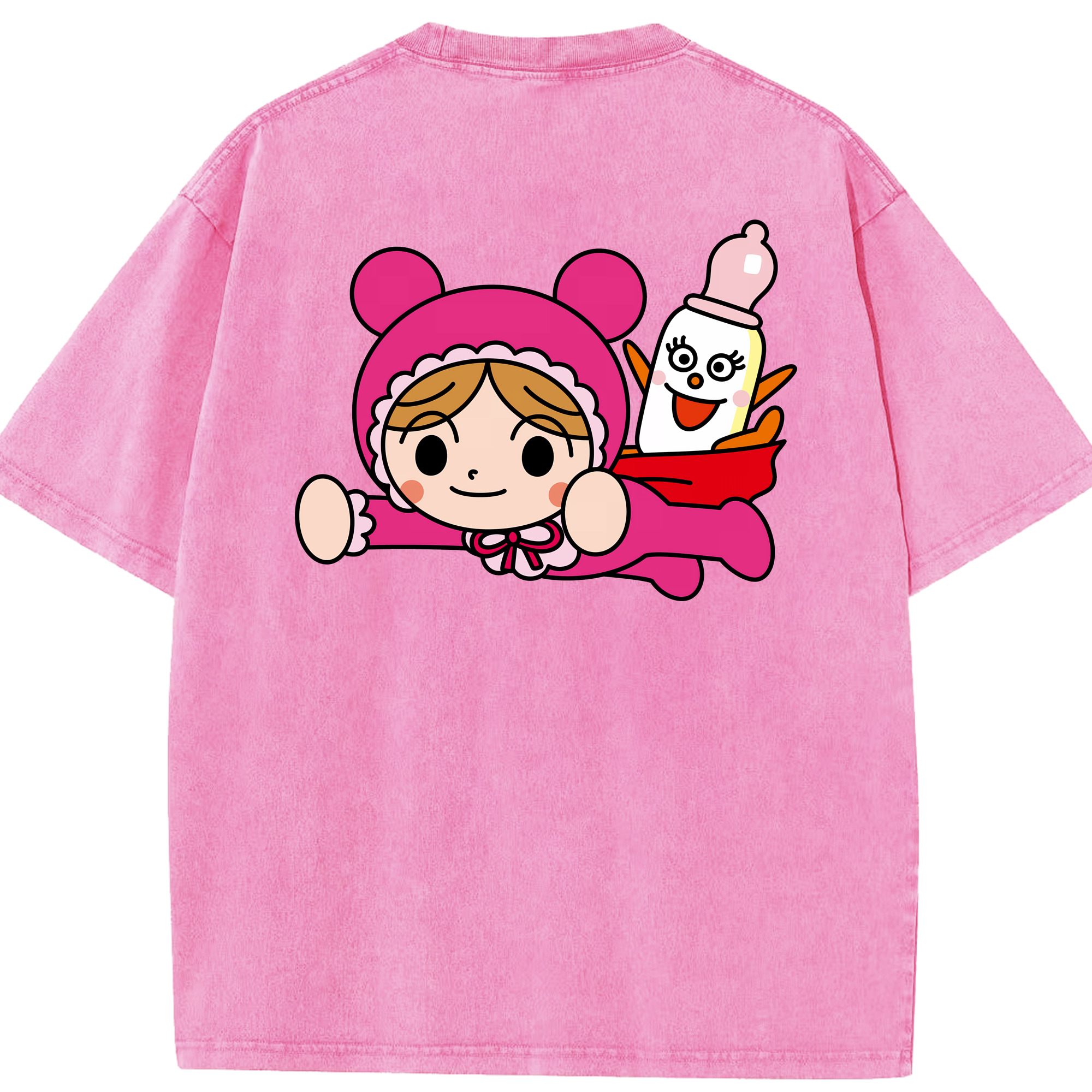 （画像用） アンパンマン Anpanman 綿100% ヴィンテージ風 半袖Tシャツ（背面プリント）